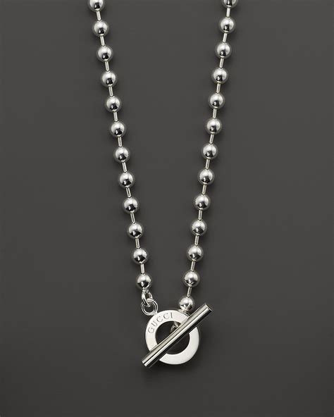 gucci round boule sterling silver necklace|gucci split cross necklace.